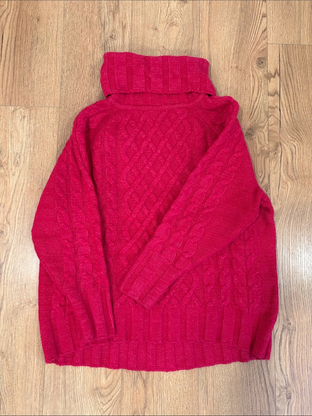 Banana Republic Hot Pink Cable Turtleneck Sweater